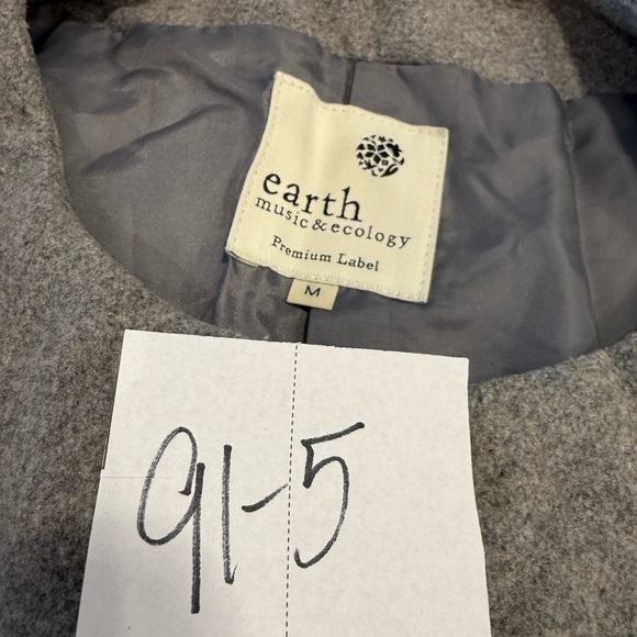 Earth music & ecology wool blend coat neutral minimalist hidden buttons SZ Med - Picture 13 of 13
